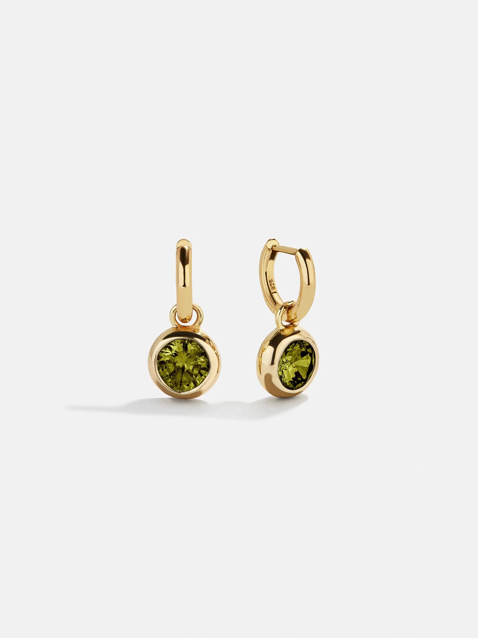 18K Gold Vermeil Birthstone Drop Earrings - Peridot