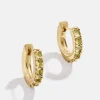 18K Gold Vermeil Birthstone Huggie Earrings - Peridot