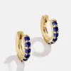 18K Gold Vermeil Birthstone Huggie Earrings - Sapphire
