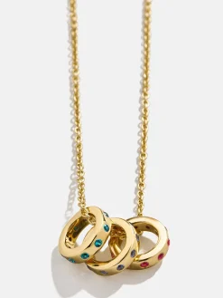 18K Gold Vermeil Birthstone Charm Necklace - Gold