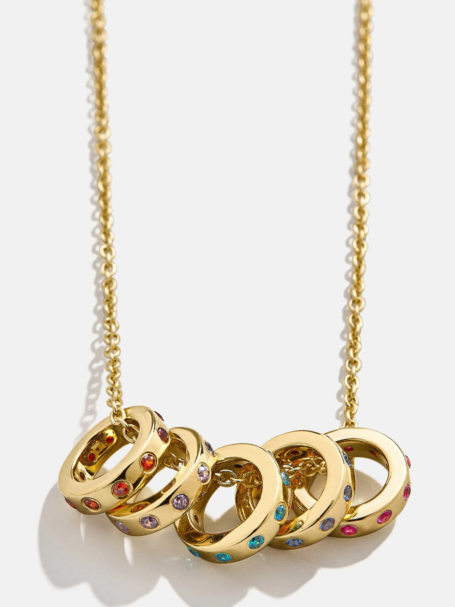 18K Gold Vermeil Birthstone Charm Necklace - Gold