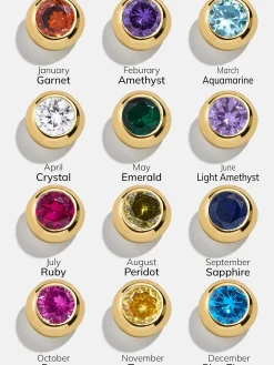 18K Gold Vermeil Birthstone Charm Necklace - Gold
