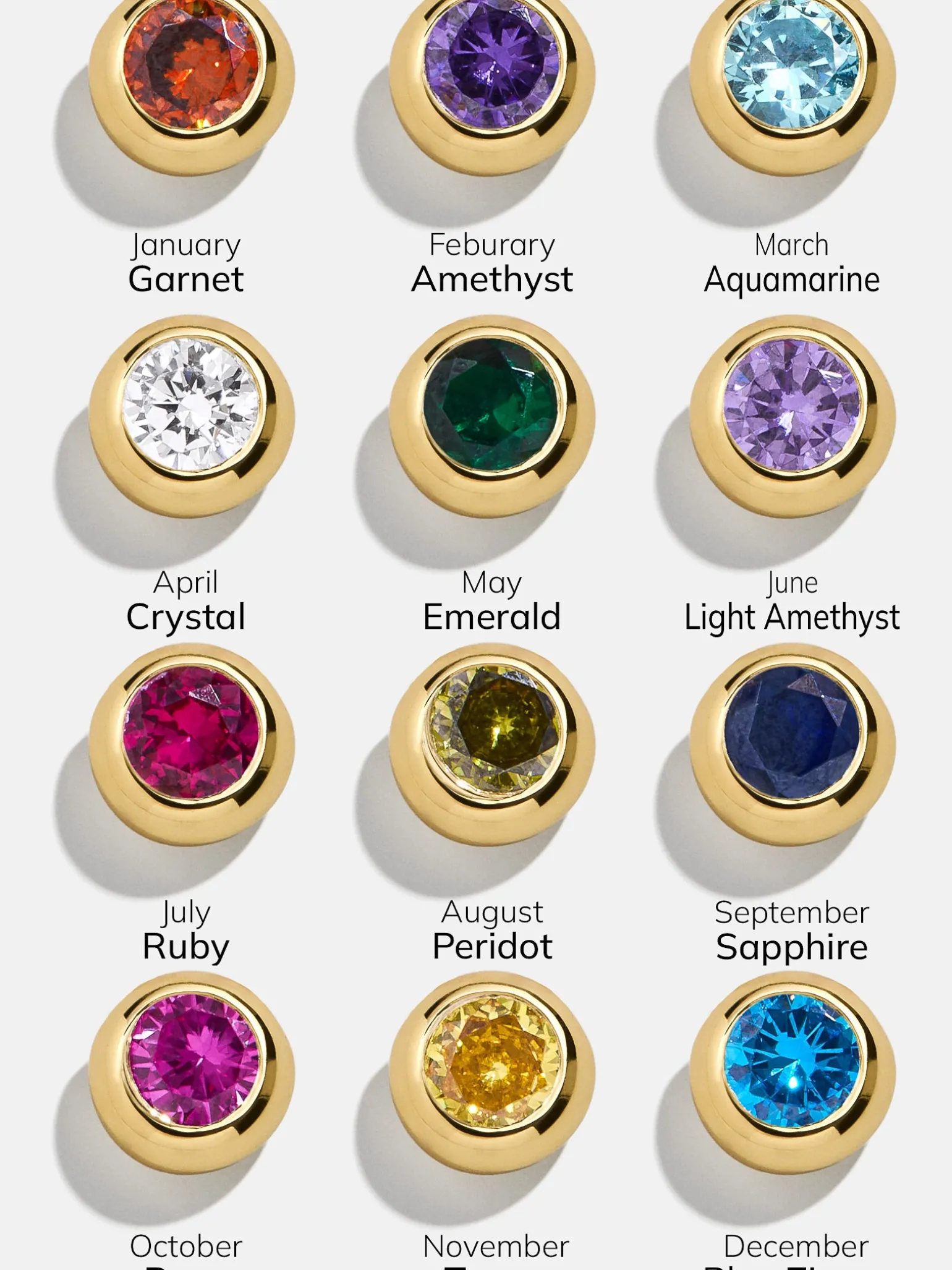 18K Gold Vermeil Birthstone Charm Necklace - Gold