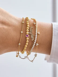 18K Gold Vermeil Birthstone Pisa Bracelet - Garnet
