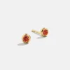 18K Gold Vermeil Birthstone Stud Earrings - Garnet