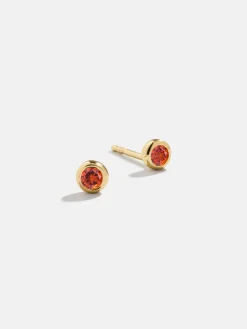 18K Gold Vermeil Birthstone Stud Earrings - Garnet
