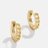 18K Gold Vermeil Birthstone Huggie Earrings - Topaz