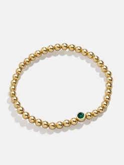 18K Gold Vermeil Birthstone Pisa Bracelet - Emerald