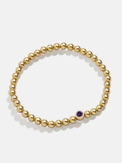 18K Gold Vermeil Birthstone Pisa Bracelet - Light Amethyst
