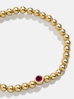 18K Gold Vermeil Birthstone Pisa Bracelet - Ruby