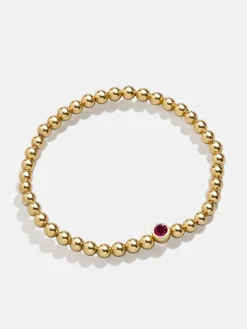 18K Gold Vermeil Birthstone Pisa Bracelet - Ruby
