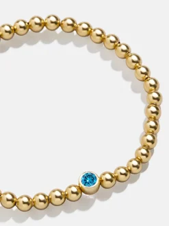 18K Gold Vermeil Birthstone Pisa Bracelet - Blue Zircon