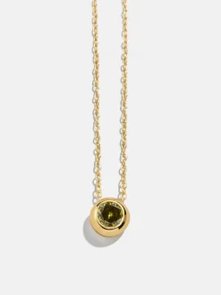 18K Gold Vermeil Birthstone Pendant Necklace - Peridot