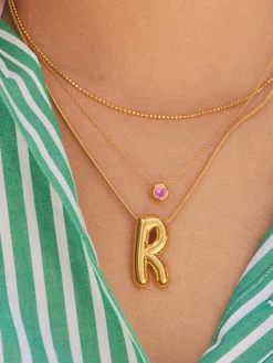 18K Gold Vermeil Birthstone Pendant Necklace - Topaz