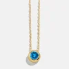 18K Gold Vermeil Birthstone Pendant Necklace - Blue Zircon