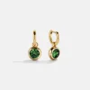 18K Gold Vermeil Birthstone Drop Earrings - Emerald