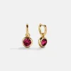 18K Gold Vermeil Birthstone Drop Earrings - Ruby