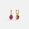 18K Gold Vermeil Birthstone Drop Earrings - Rose