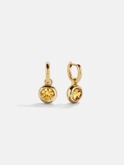 18K Gold Vermeil Birthstone Drop Earrings - Topaz