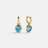 18K Gold Vermeil Birthstone Drop Earrings - Blue Zircon