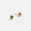 18K Gold Vermeil Birthstone Stud Earrings - Peridot
