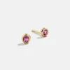 18K Gold Vermeil Birthstone Stud Earrings - Rose