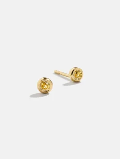 18K Gold Vermeil Birthstone Stud Earrings - Topaz