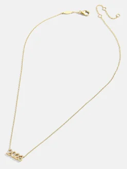 18K Gold Vermeil Block Font Custom Number Necklace - Block Font Numbers