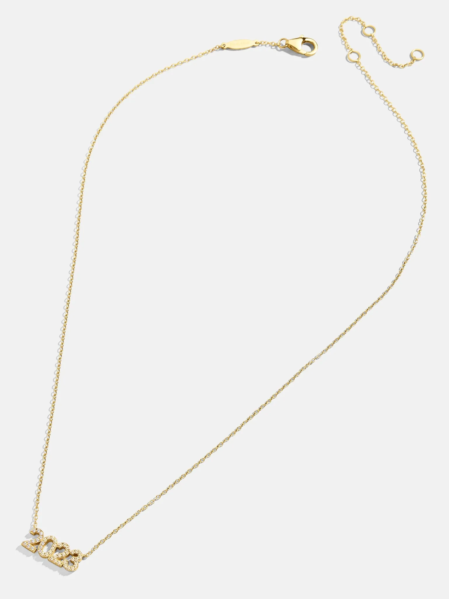 18K Gold Vermeil Block Font Custom Number Necklace - Block Font Numbers