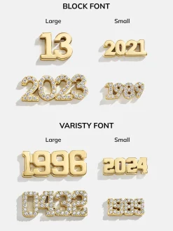 18K Gold Vermeil Block Font Custom Number Necklace - Block Font Numbers