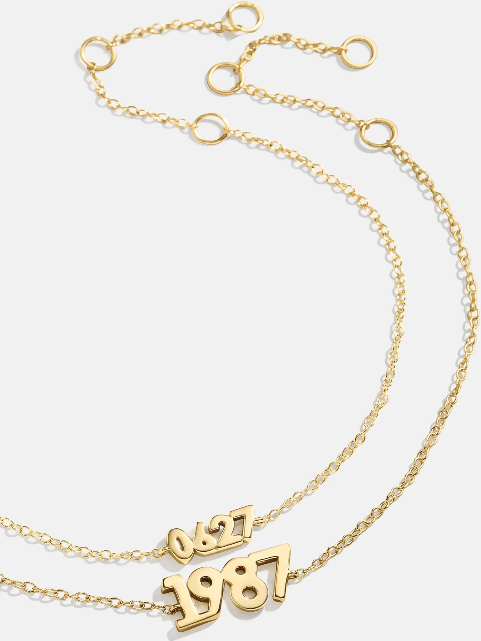 18K Gold Vermeil Block Font Custom Number Bracelet - Block Font Numbers