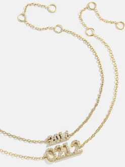 18K Gold Vermeil Block Font Custom Number Bracelet - Block Font Numbers