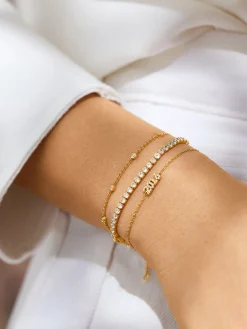 18K Gold Vermeil Block Font Custom Number Bracelet - Block Font Numbers