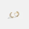 18K Gold Vermeil Celestial Delicate Stud - Crescent Moon