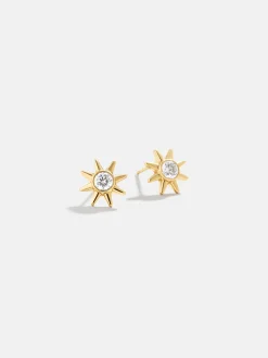 18K Gold Vermeil Celestial Delicate Stud - Sun