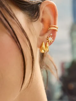 18K Gold Vermeil Celestial Delicate Stud - Sun