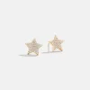 18K Gold Vermeil Celestial Delicate Stud - Pavé Star