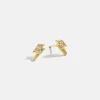 18K Gold Vermeil Celestial Delicate Stud - Lightning Bolt