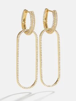 18K Gold Vermeil Clara Earrings - Gold/Pavé