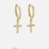18K Gold Vermeil Cross Earrings - Cross
