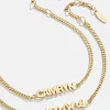 14K Gold Vermeil Curb Chain Custom Nameplate Bracelet - Gold