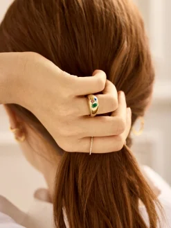 18K Gold Vermeil Custom Birthstone Ring - Gold