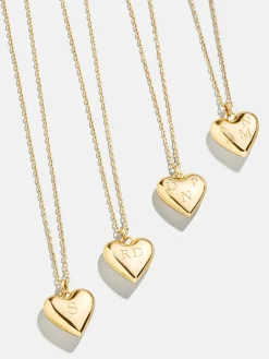 18K Gold Vermeil Custom Bubble Heart Necklace - 18K Gold Vermeil