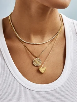 18K Gold Vermeil Custom Bubble Heart Necklace - 18K Gold Vermeil