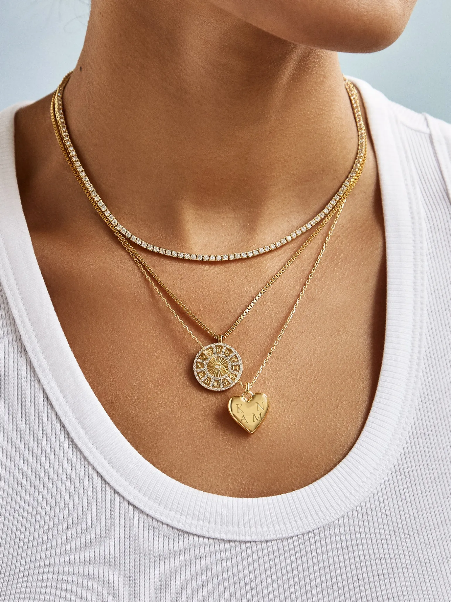 18K Gold Vermeil Custom Bubble Heart Necklace - 18K Gold Vermeil