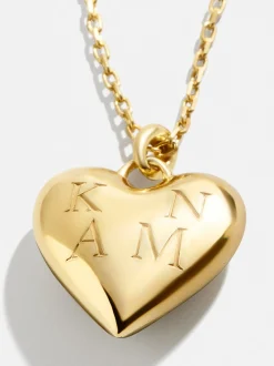 18K Gold Vermeil Custom Bubble Heart Necklace - 18K Gold Vermeil
