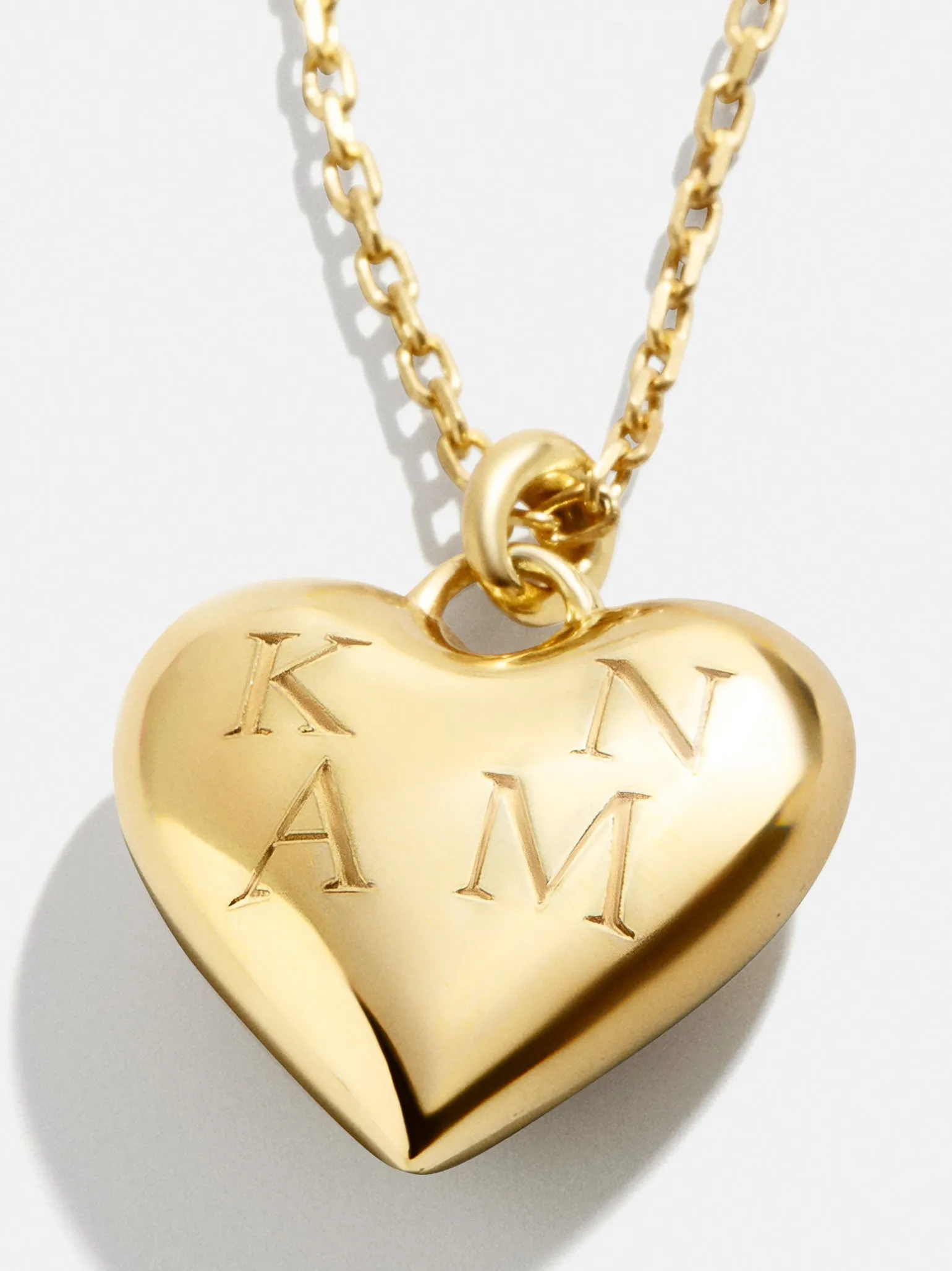 18K Gold Vermeil Custom Bubble Heart Necklace - 18K Gold Vermeil