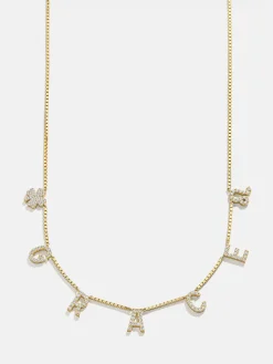 18K Gold Vermeil Custom Icon Necklace - 18K Gold Vermeil. Pavé Cubic Zirconia Stones