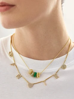 18K Gold Vermeil Custom Icon Necklace - 18K Gold Vermeil. Pavé Cubic Zirconia Stones