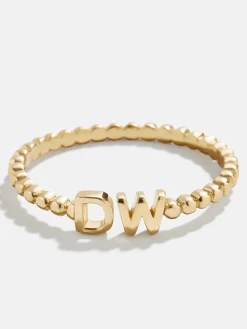 18K Gold Vermeil Custom Initial Ring - Gold